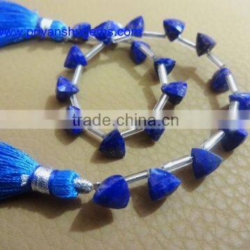 Side Drilled Faceted Trillion Lapis Lazuli