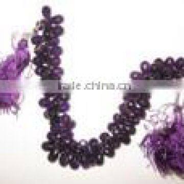 Af. amethyst faceted drop beads