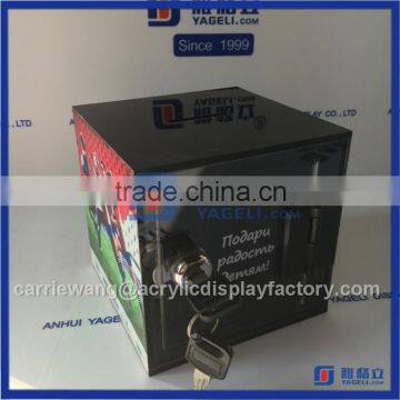 China Yageli Decorative Money Donation Box / Acrylic Donation Box With Lock & Printing photo-2