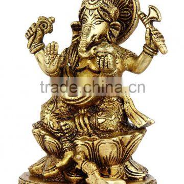 Brass Ganesha Sitting 5" photo-2