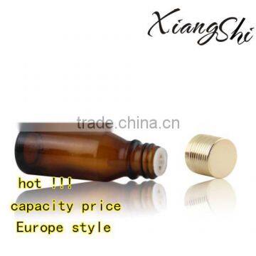 15ml amber glass bottles for essential oil with golden cap