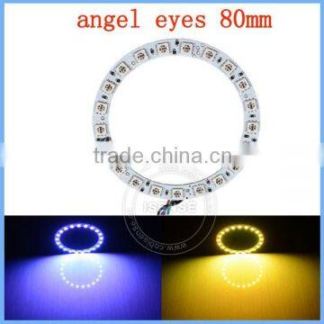 New style Epistar chips White PCB 80mm full circle 5050 smd led vw angel eye headlights