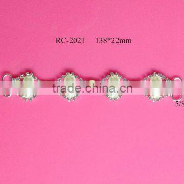 Stock hot selling Factory price pearl rhinestone connector for headband/hairwear(RC-2021)