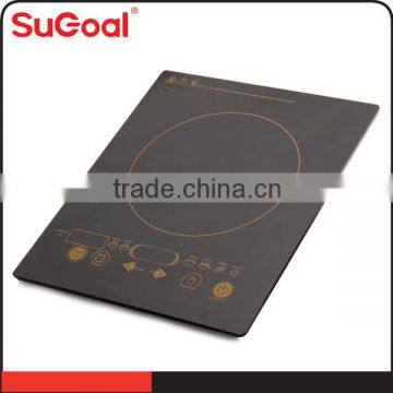 SuGoal 2000W Hot Sale Black Crystal With Glass Sensor Touch Induction Cooking