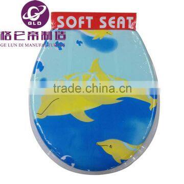 GLD Soft pvc printed toilet seat without handle