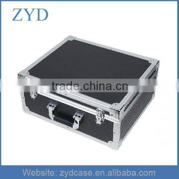 Black aluminum waterproof car storage case small metal tool box, 44 x 37.5 x 19cm