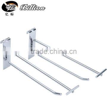 High quality chrome finish iron hooks metal hooks hanging on mesh