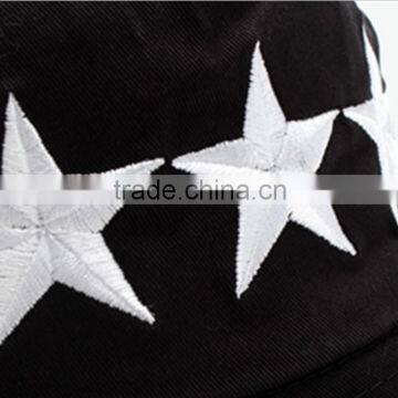 2014 Fashion Black 3d Stars Embroidery Folded Bucket Hat photo-6