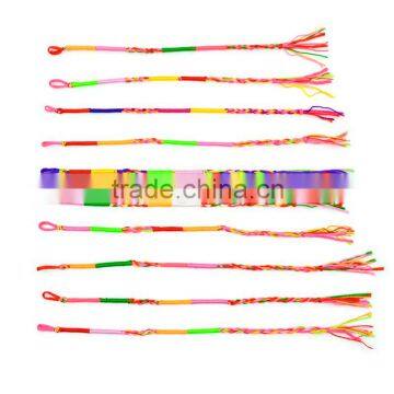 2016 Hot Sale Wholesale Pormotion Gift 10 Colours Handmade Rainbow Colour Friendship Bracelet