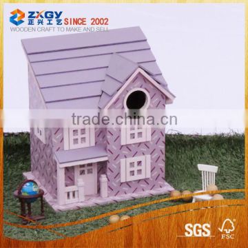 Small handemade decorative wood craft bird house model wholesale