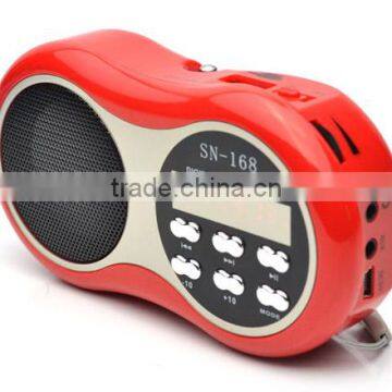 Robot-168 portable card speaker, speaker with TF/Micro SD card/USB disks,fm radio