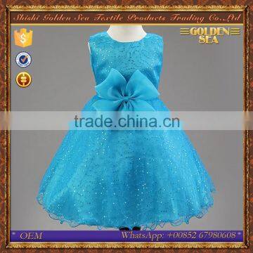 birthday party one piece blue puffy beautiful dresses for girls