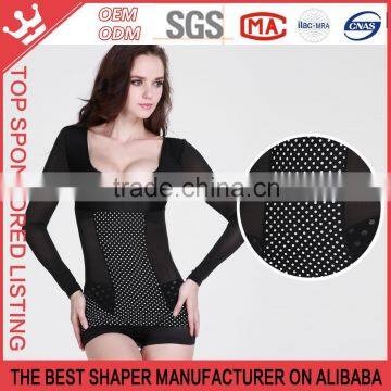 Sexy long sleeve thermal seamless Stretch T-shirt Top slim body bust lift up Y181