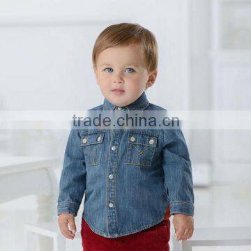 DB1430 dave bella 2014 autum cotton baby tops baby shirts baby demin coat outwear