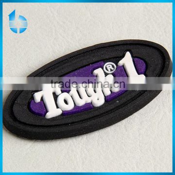 Eqxquisite quality garment accessory designer branding cloth soft pvc raised rubber label manufacturer