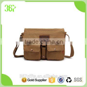 Fashion Style Canvas Pattern Messenger Bag Two Sided Shoulder Bag For Men