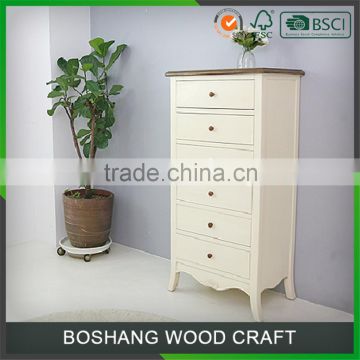 Solid wood storage furniture antique white wooden cabinet