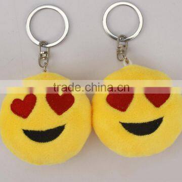 Wholesale high quality custom promotional plush emoji keychain