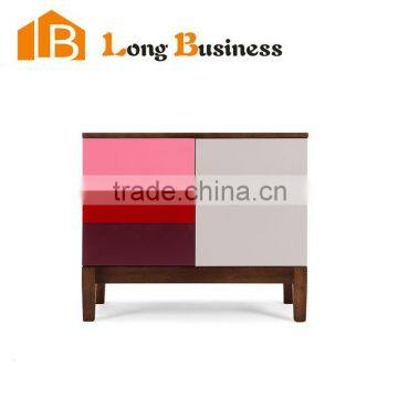 LB-AL5443 Modern Sideboard Cabinet in Ash Wood Veneer, colorful Sideboard Design