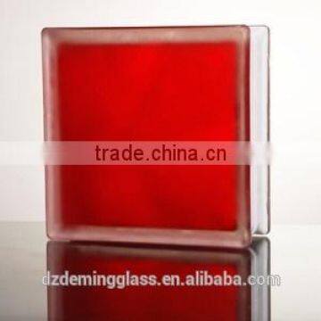 colored glass brick hollow Acid red cloudy glass block with CE,ISO certification for palaza,office building and shopping mall