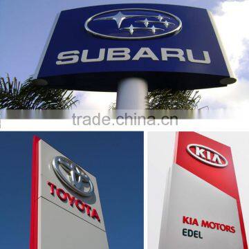 Shop front stainless steel pylon sign board logo for 4S car shop