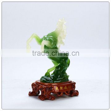 Jade color resin horse staute , chinese zodiac statue