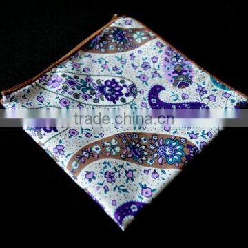 Italy Paisley Floral Border Silk Pocket Square