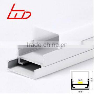 The aluminum profile dedicated for ceiling led lighting for interior and thin furniture elements