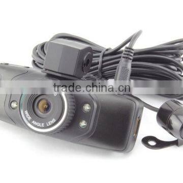 1.5 Inch 120 Degree Wide Angle HD 720P Dual Camera Lens Car DVR with AV-IN Reversing Camera