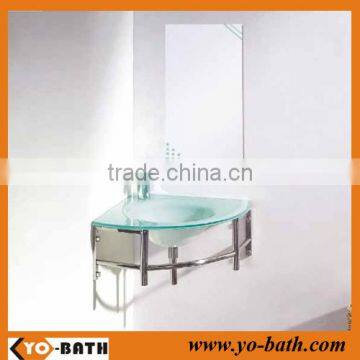 pure white corner glass wash basin