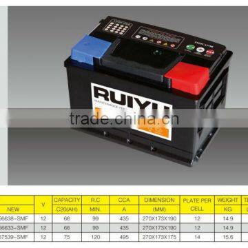 Sealed maintenance free battery 57539 SMF 12V / storage battery/ lead acid battery/car battery