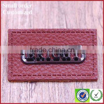 Embossed Jean Metal Logo Plate Real Custom Leather Patches PU Patch For Beanies photo-5