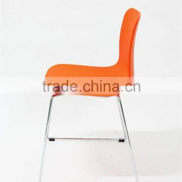 Cheap Dining Room Furniture Leisure Plastic Chair With Chrome Legs photo-3