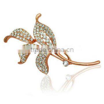 Plant brooch &Czech crystal brooches in bulk X032-1