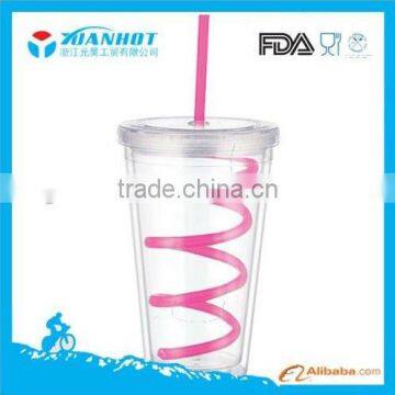 400ml Prime Plastic Travel Tumbler with straw