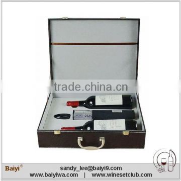 Luxury Leather Wine Packaging Box with Wine Opener