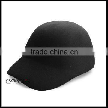 bargained quality wool felt ivy blank cap baseball hat for wholesale, black nice wool felt hat