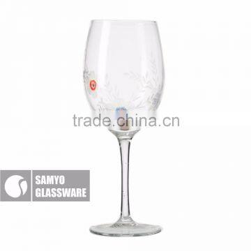 samyo handmade new design lead free red wine glass engraved decoration