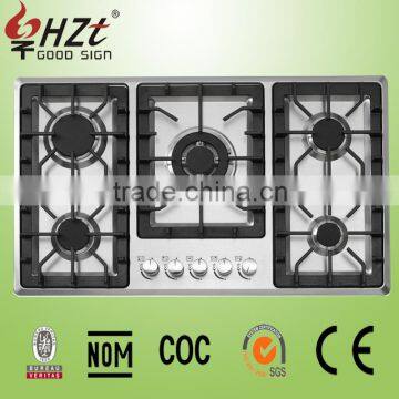 2016 S/S 5 burners home butane gas hob