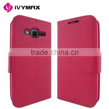 IVYMAX top selling flip pu leather wallet case for samsung galaxy core prime G360