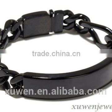 IP black plated stainless steel bulk jewelry chain bracelet