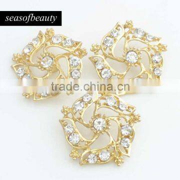 Wholesale Fashion Gold Tone Rhinestone Alloy Button