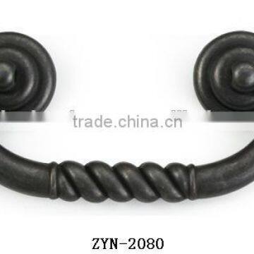 Vintage zinc alloy cabinet pull handle with black powder coating