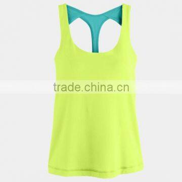 Wholesale 95 Cotton 5 Spandex Two Tone Sexy Sports Tops photo-2