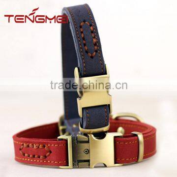 China supplier for pet collar frosted cow leather pet collar dog