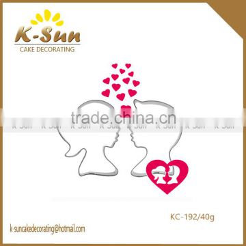 K-sun kiss love shape matel cookie cutter decorating tools