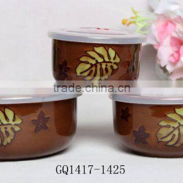 Three Different Color Heat Resistant Soup Bowl With Small Dots photo-4