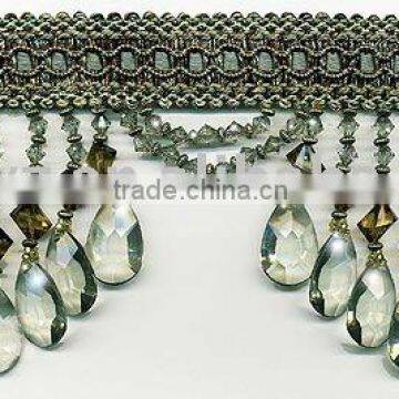 Wave-like Acrylic Beaded Fringe Trim