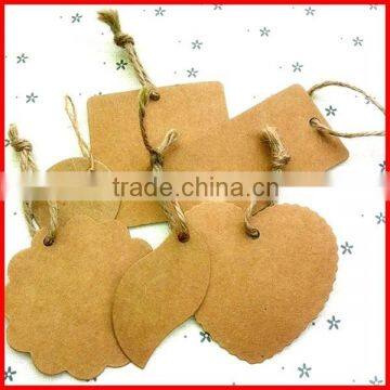 Customized Printed Kraft Paper Hangtag For Garment With Rope