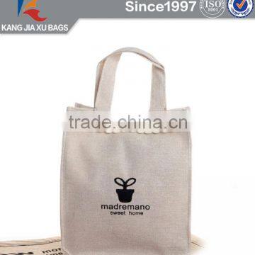 Wholesale custom promotion hand bag Linen handbag for woman